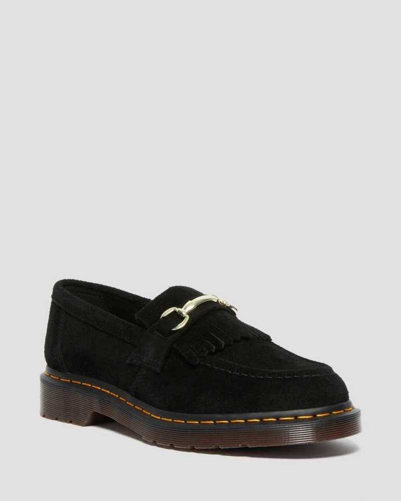 Dr Martens Adrian Snaffle Suede Loafers Loafers Black | 26714YRUK