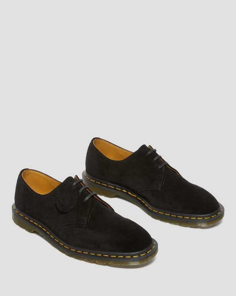 Dr Martens Archie II Suede Oxford Shoes Made In England Black | 10754PXVH