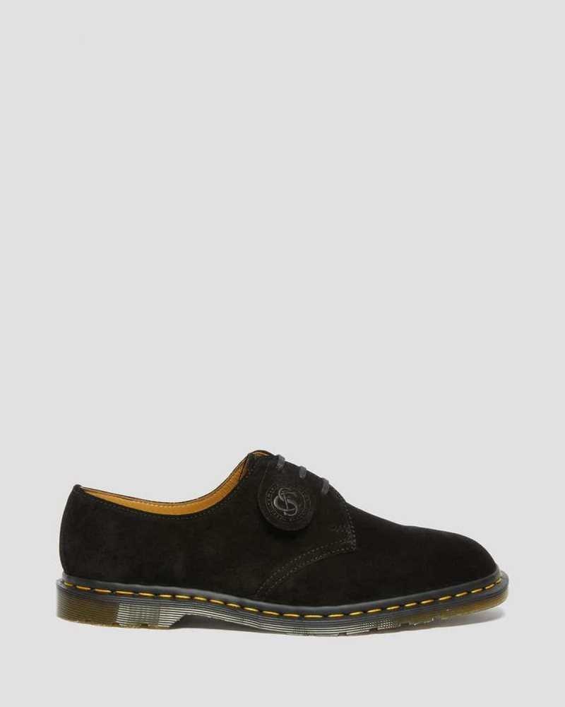 Dr Martens Archie II Suede Oxford Shoes Made In England Black | 10754PXVH