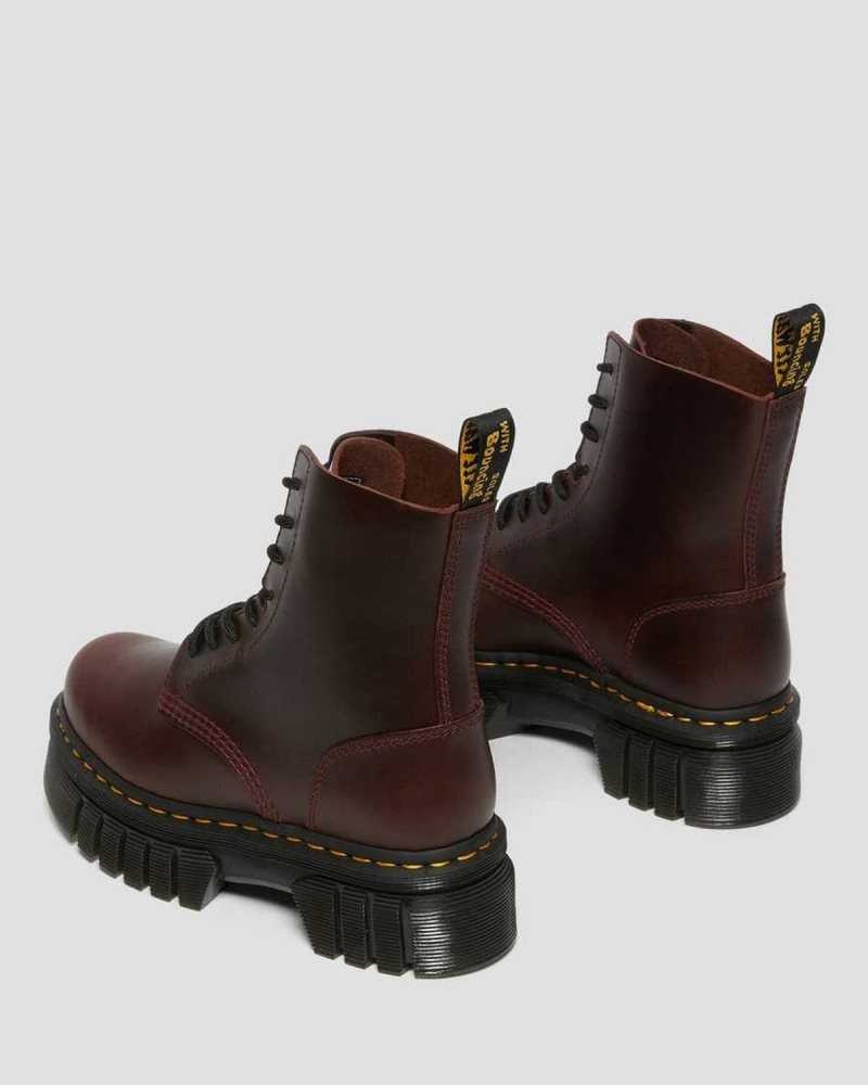 Dr Martens Audrick Brando Leather Platform Lace Up Boots Ankle Boots Brown | 05786BNMU