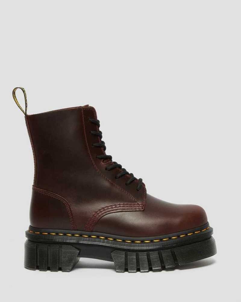 Dr Martens Audrick Brando Leather Platform Lace Up Boots Ankle Boots Brown | 05786BNMU