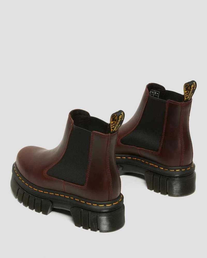 Dr Martens Audrick Brando Leather Platform Chelsea Boots Platform Boots Brown | 01865ZXJB