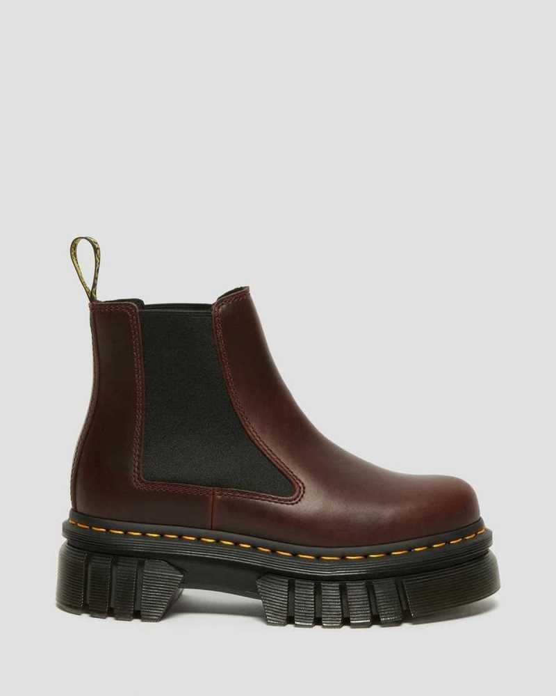 Dr Martens Audrick Brando Leather Platform Chelsea Boots Platform Boots Brown | 01865ZXJB