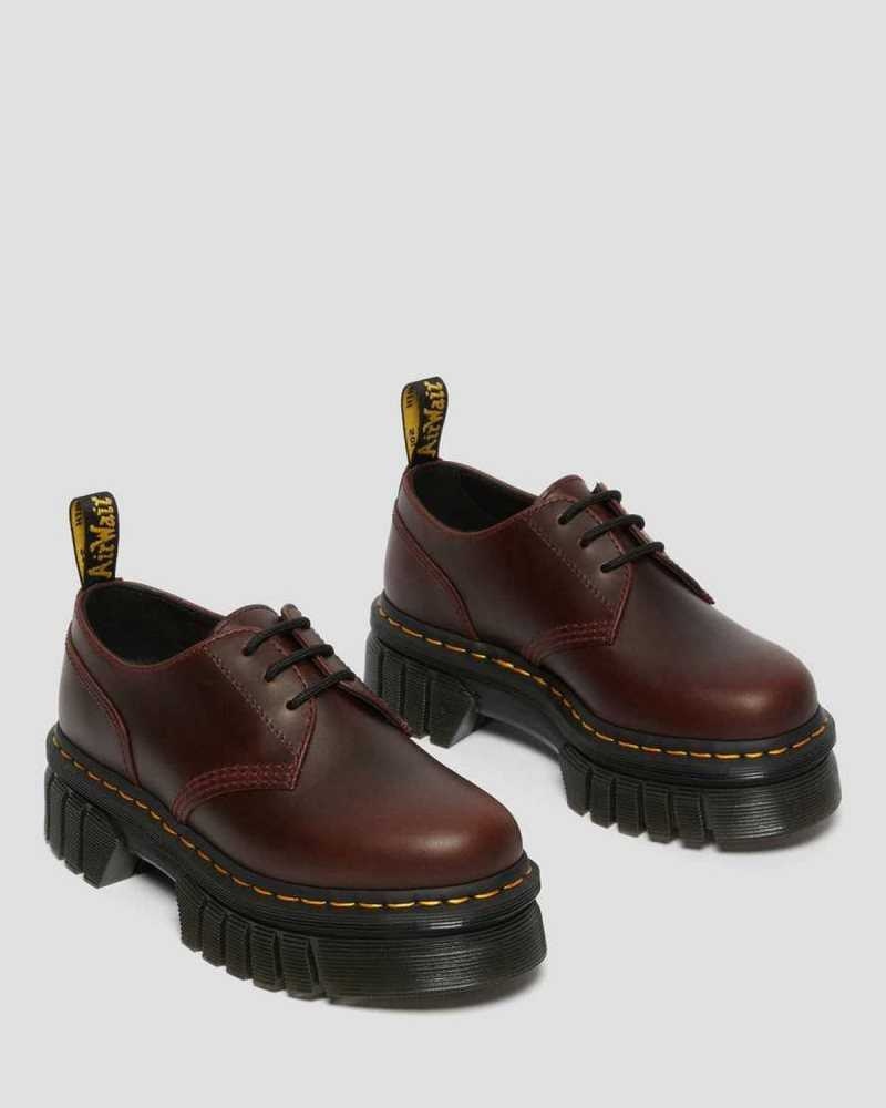 Dr Martens Audrick Brando Leather Platform Shoes Platform Shoes Brown | 82143DSQG