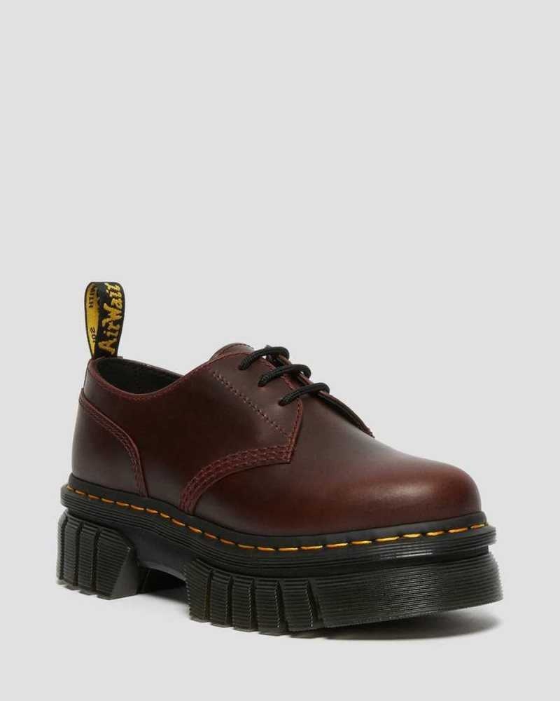 Dr Martens Audrick Brando Leather Platform Shoes Platform Shoes Brown | 82143DSQG