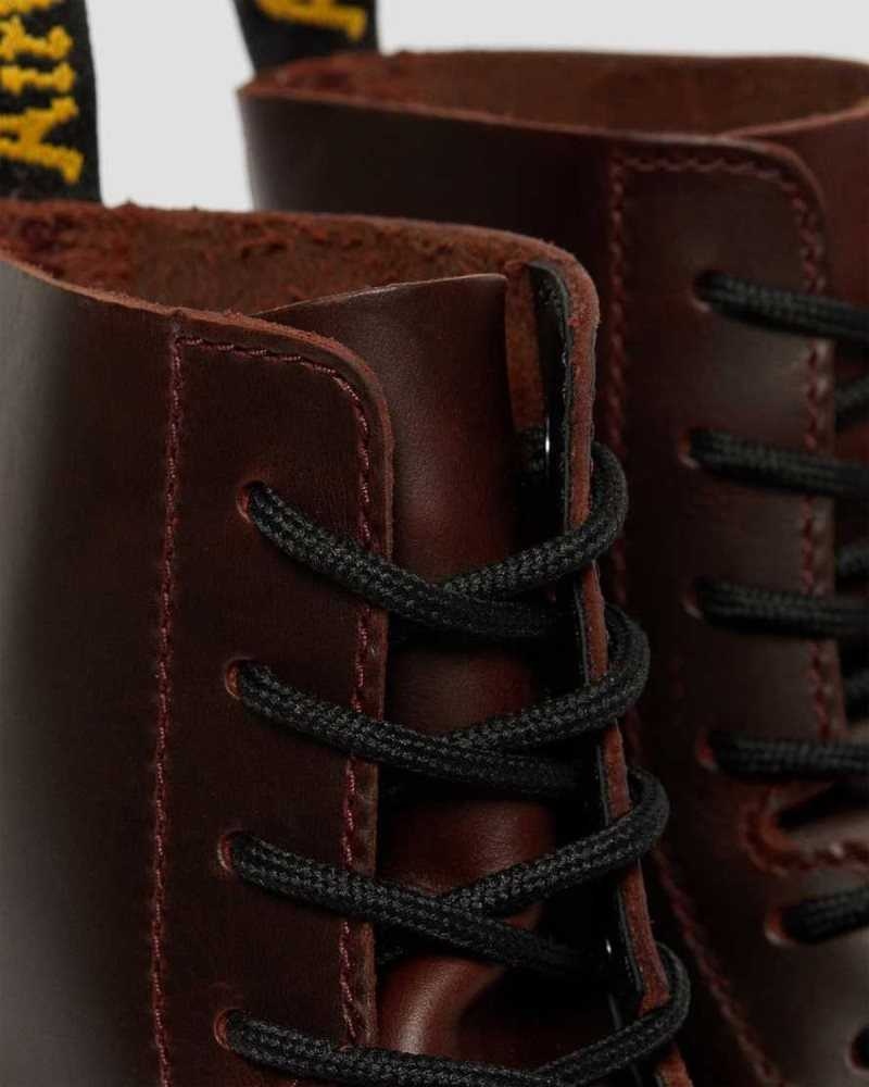 Dr Martens Audrick Brando Leather Platform Lace Up Boots Platform Boots Brown | 81205PTMW