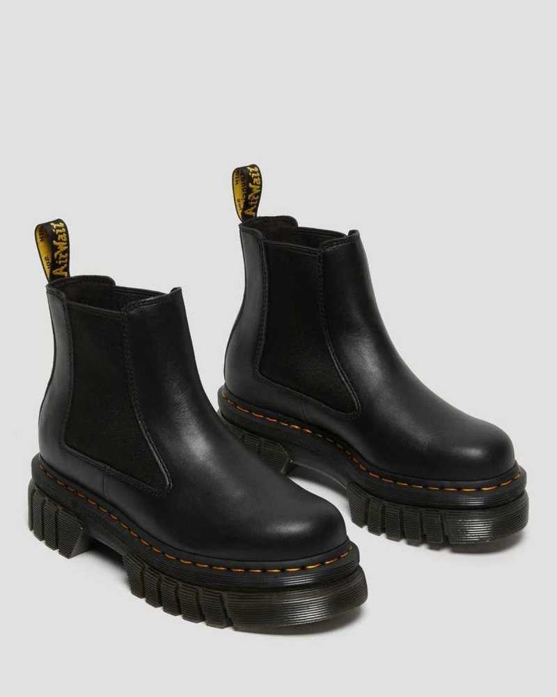 Dr Martens Audrick Nappa Leather Platform Chelsea Boots Platform Boots Black | 12784GJNM