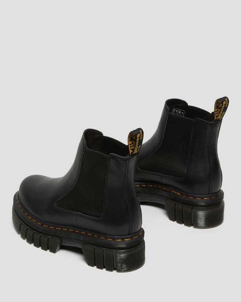 Dr Martens Audrick Nappa Leather Platform Chelsea Boots Platform Boots Black | 12784GJNM