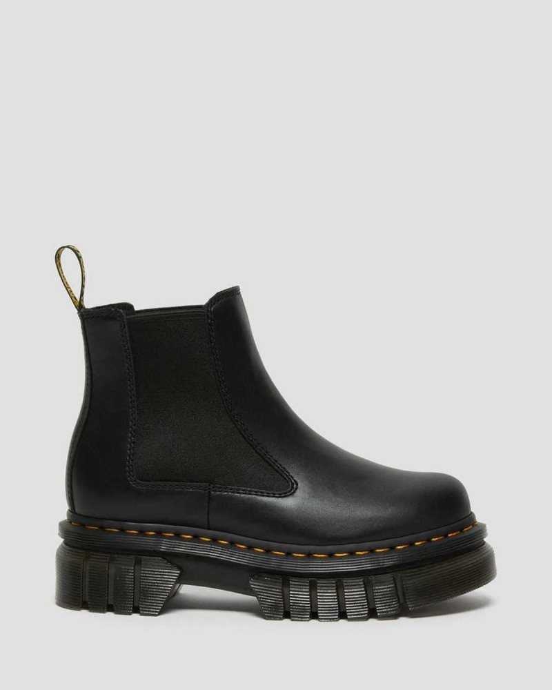 Dr Martens Audrick Nappa Leather Platform Chelsea Boots Platform Boots Black | 12784GJNM