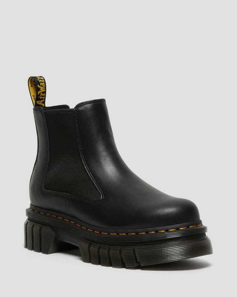 Dr Martens Audrick Nappa Leather Platform Chelsea Boots Platform Boots Black | 12784GJNM