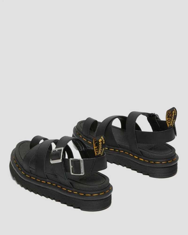 Dr Martens Avry Hydro Leather Strap Sandals Gladiator Sandals Black | 95631COEL