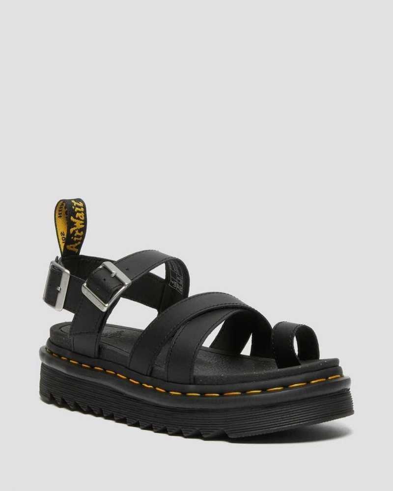 Dr Martens Avry Hydro Leather Strap Sandals Gladiator Sandals Black | 95631COEL