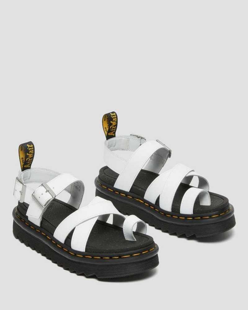 Dr Martens Avry Hydro Leather Strap Sandals Gladiator Sandals White | 61078RTPW