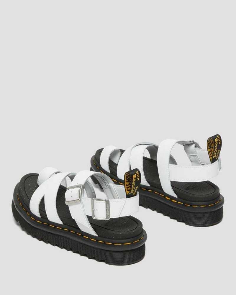 Dr Martens Avry Hydro Leather Strap Sandals Gladiator Sandals White | 61078RTPW