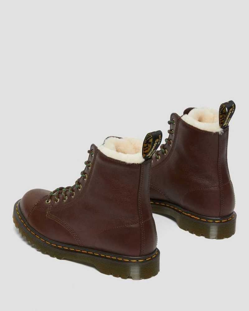 Dr Martens Barton Shearling Lined Leather Boots Made In England Brown | 08341CINF