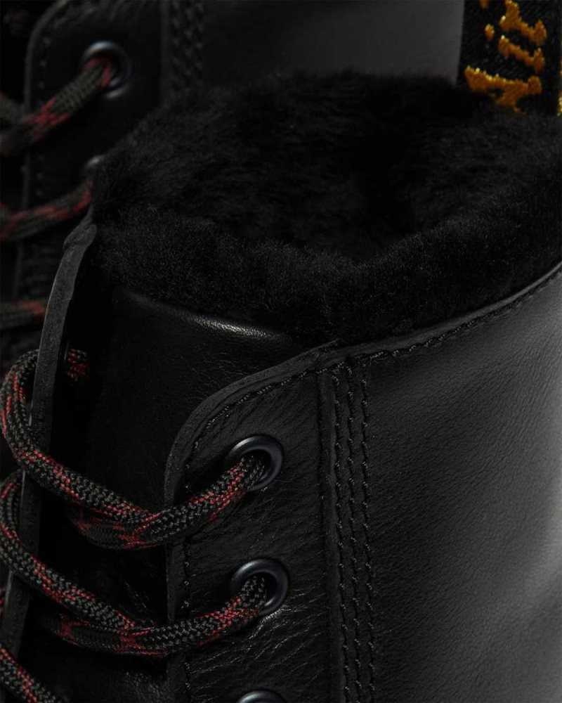 Dr Martens Barton Shearling Lined Leather Boots Made In England Black | 67459CBJW