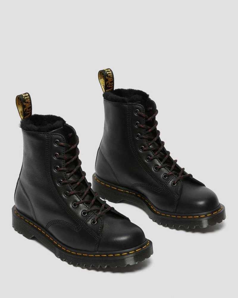 Dr Martens Barton Shearling Lined Leather Boots Made In England Black | 67459CBJW