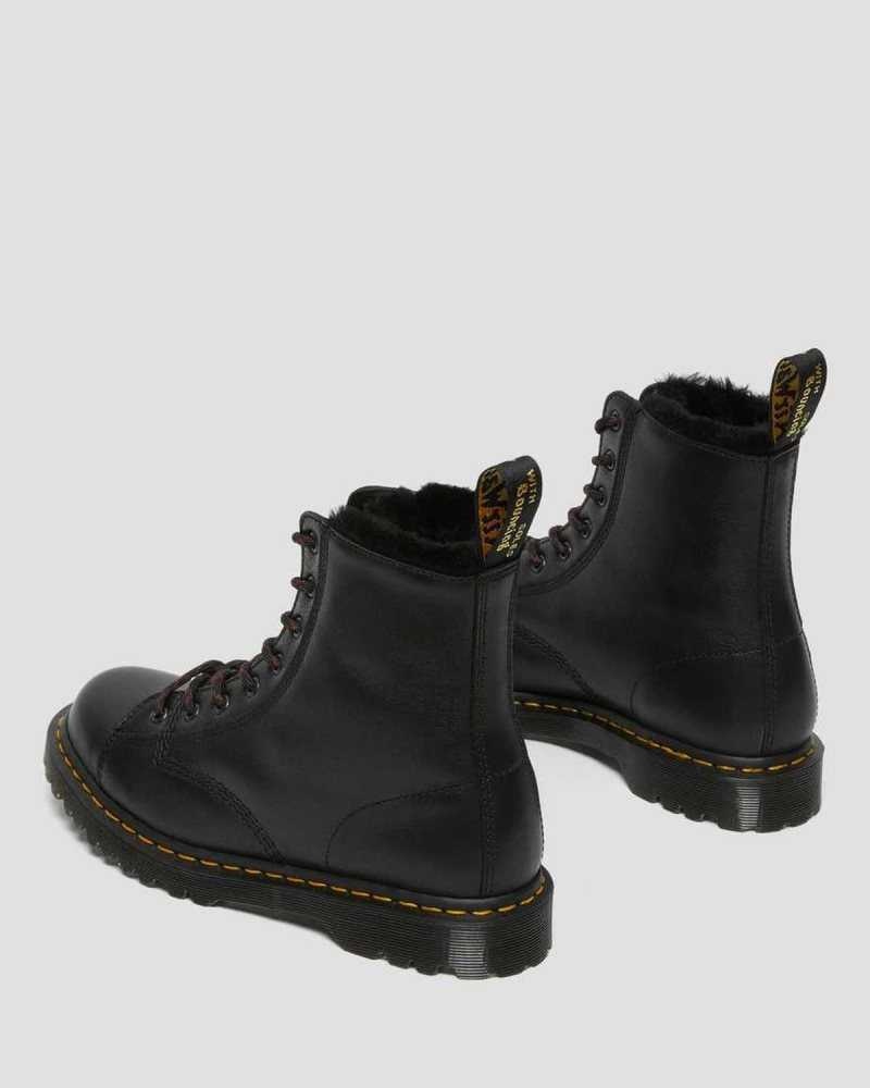 Dr Martens Barton Shearling Lined Leather Boots Made In England Black | 67459CBJW