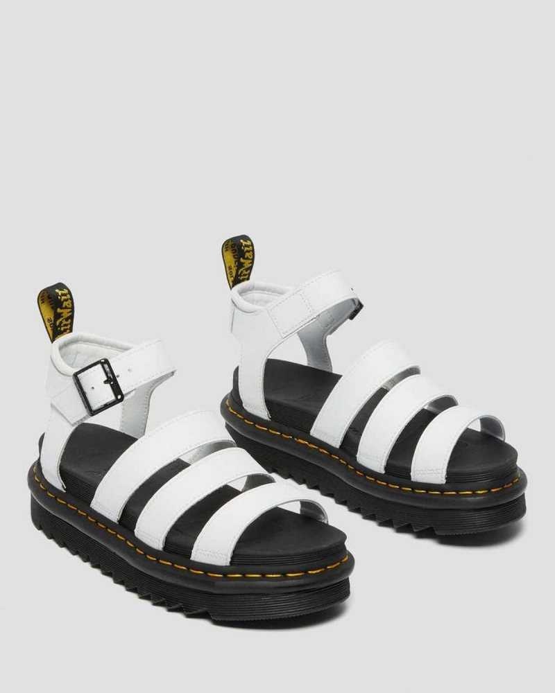 Dr Martens Blaire Hydro Leather Strap Sandals Gladiator Sandals White | 21408FPOG