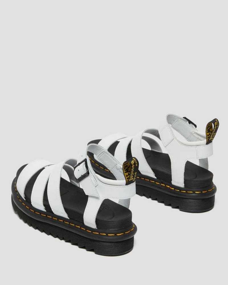 Dr Martens Blaire Hydro Leather Strap Sandals Gladiator Sandals White | 21408FPOG