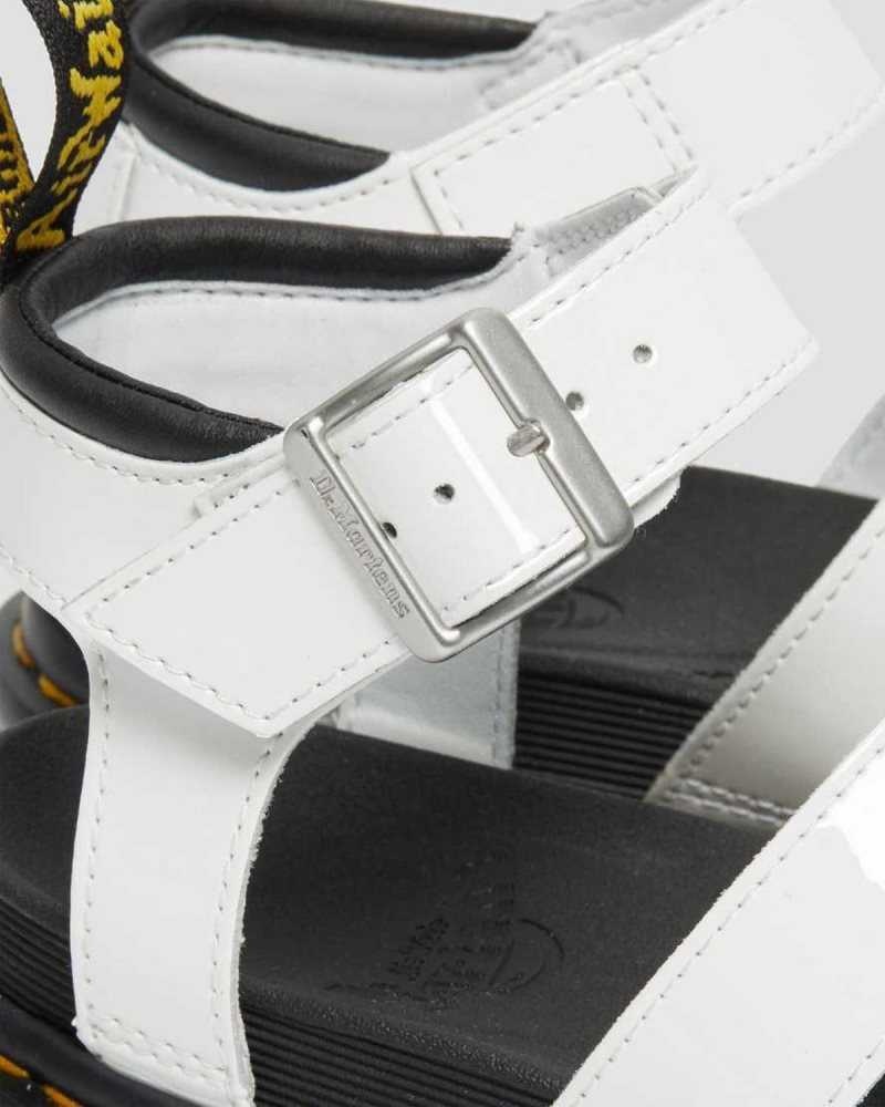 Dr Martens Blaire Patent Leather Strap Sandals Gladiator Sandals White | 25731BYJQ