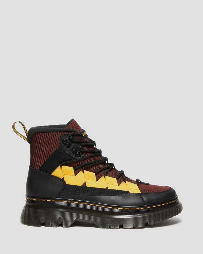 Dr Martens Boury Contrast Nylon & Leather Casual Boots Casual Boots Black / Brown | 45630DFRO