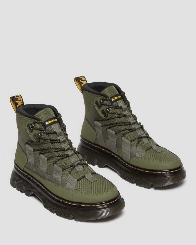 Dr Martens Boury Leather Casual Boots Casual Boots Khaki Green | 25604FQEJ