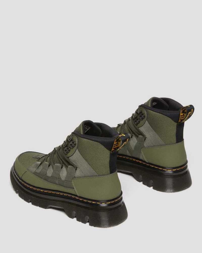 Dr Martens Boury Leather Casual Boots Casual Boots Khaki Green | 25604FQEJ