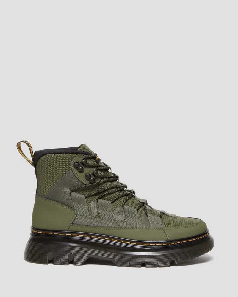 Dr Martens Boury Leather Casual Boots Casual Boots Khaki Green | 25604FQEJ