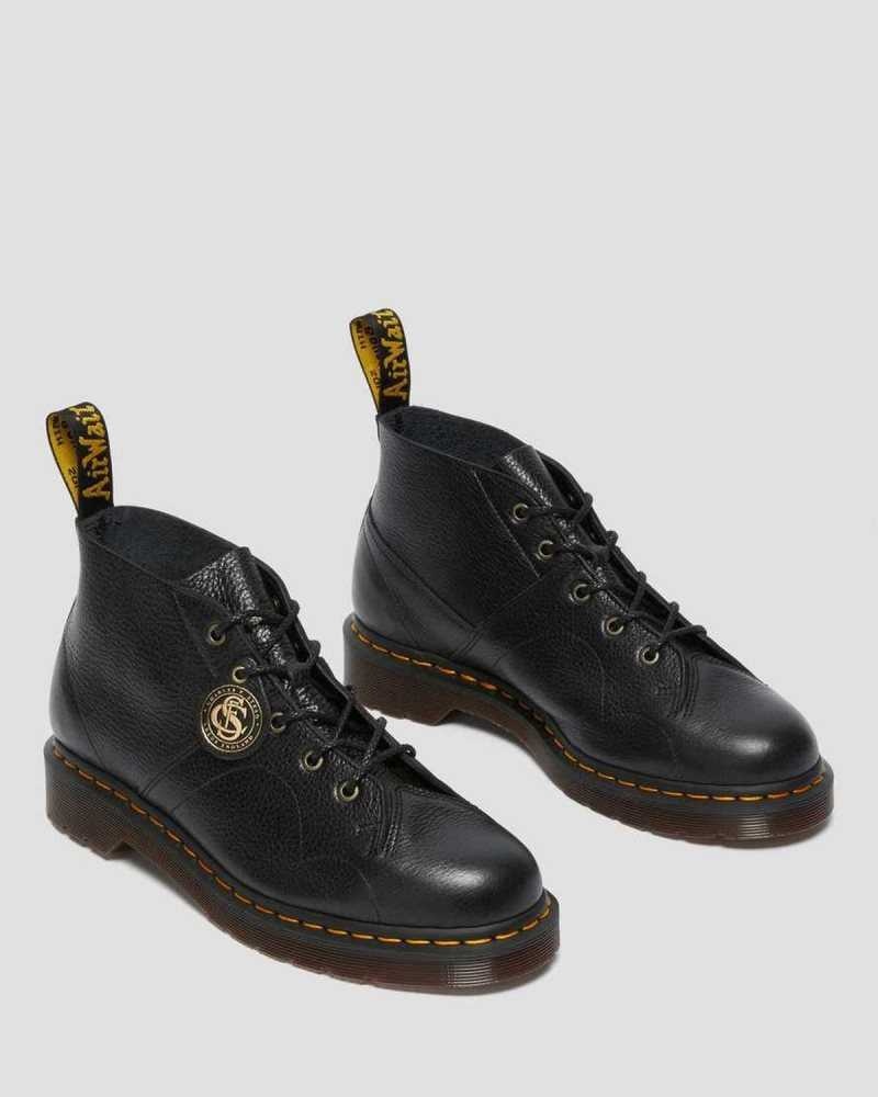 Dr Martens Church Buckingham Leather Monkey Boots Ankle Boots Black | 03456BCKL