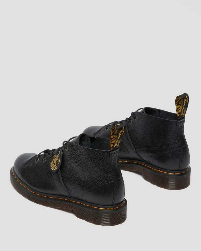 Dr Martens Church Buckingham Leather Monkey Boots Ankle Boots Black | 03456BCKL