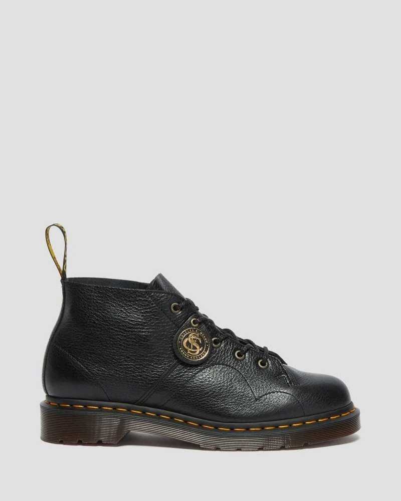 Dr Martens Church Buckingham Leather Monkey Boots Ankle Boots Black | 03456BCKL