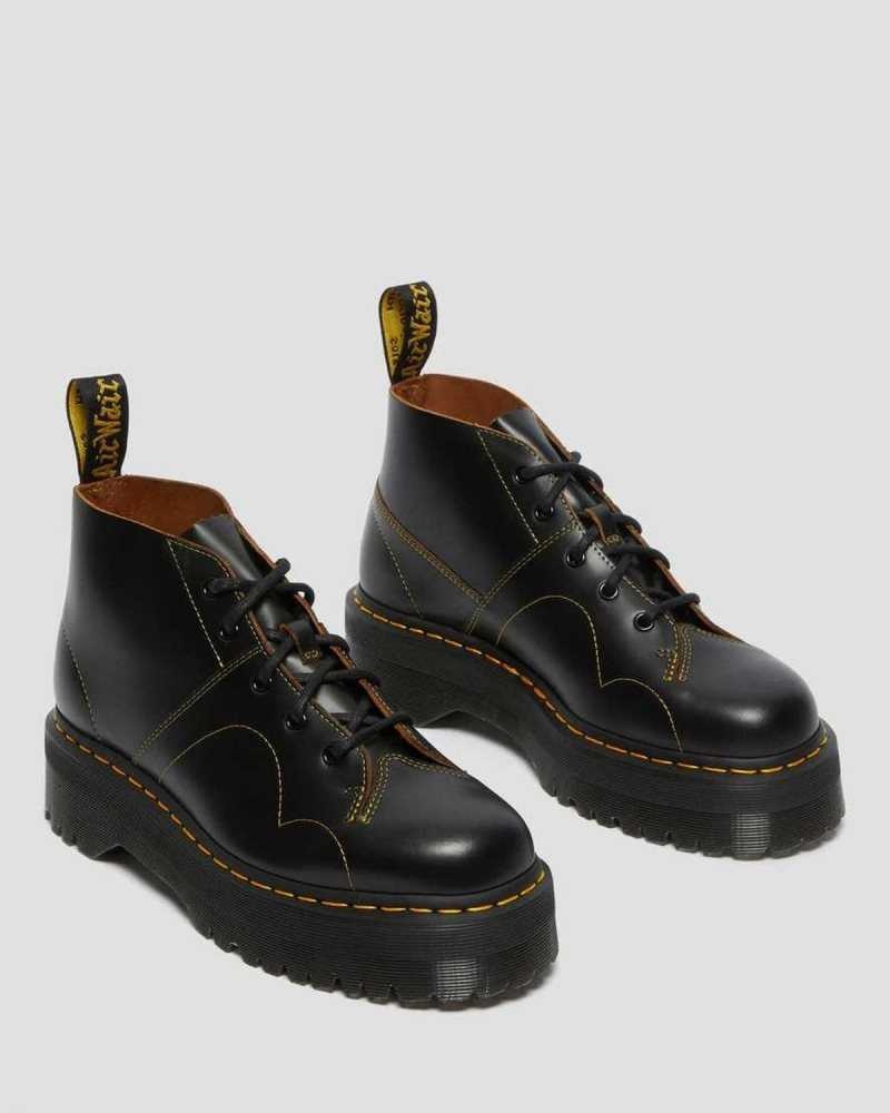 Dr Martens Church Platform Monkey Boots Platform Boots Black | 01297QNYW