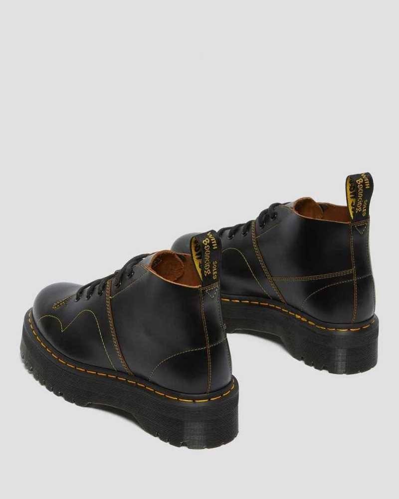 Dr Martens Church Platform Monkey Boots Platform Boots Black | 01297QNYW