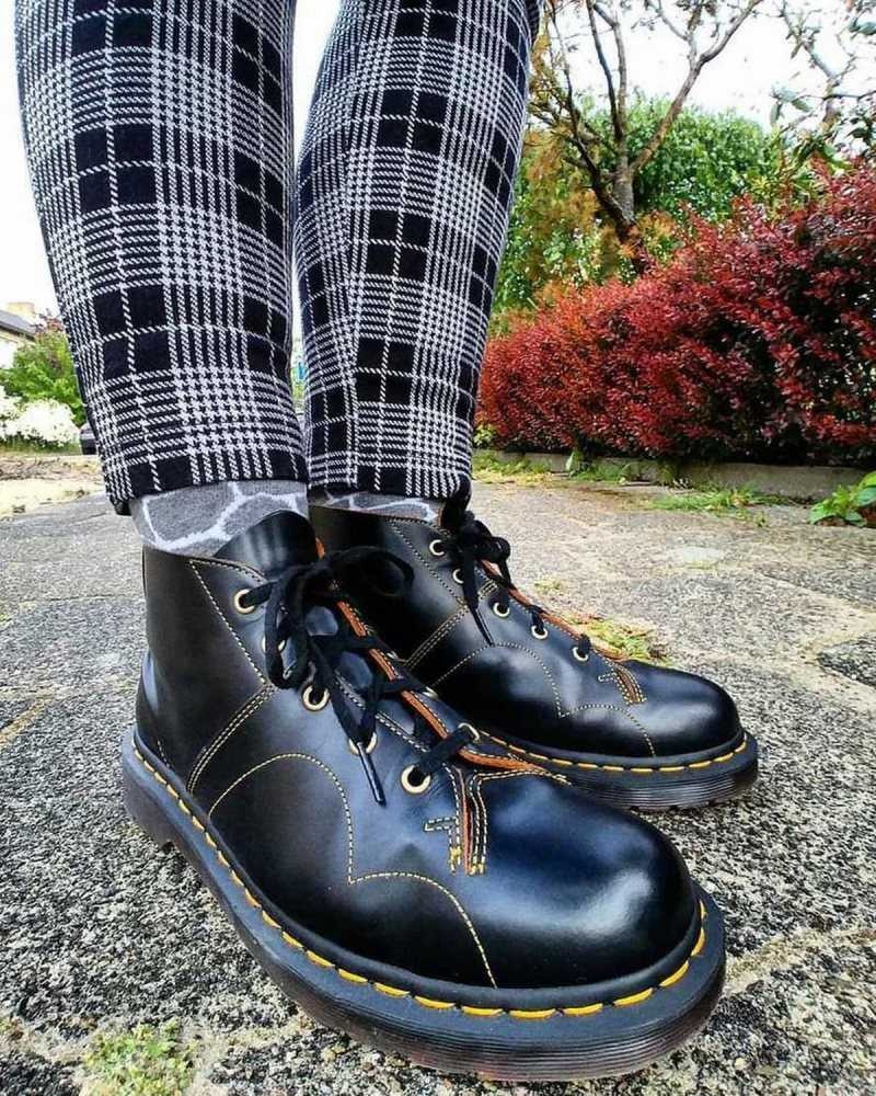 Dr Martens Church Smooth Leather Monkey Boots Boots Black | 27180CDZL