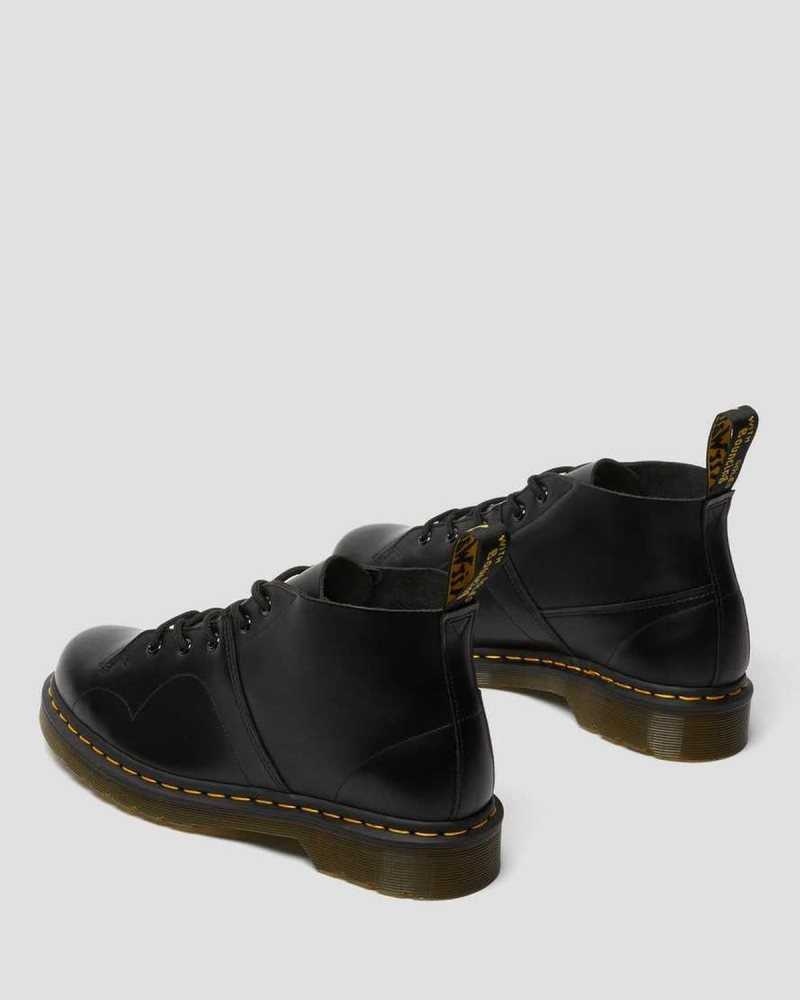 Dr Martens Church Smooth Leather Monkey Boots Ankle Boots Black | 07931SUTF