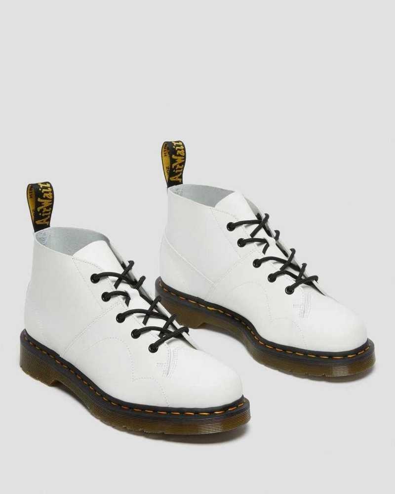 Dr Martens Church Smooth Leather Monkey Boots Ankle Boots White | 42596NGXP