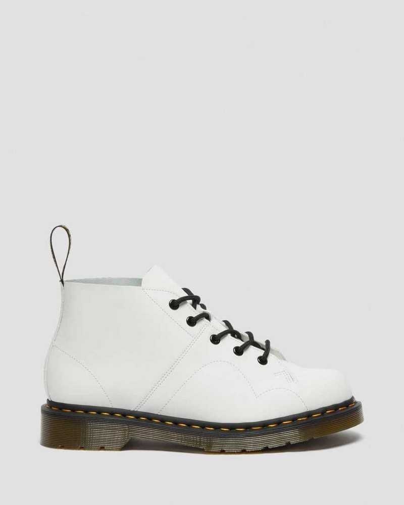 Dr Martens Church Smooth Leather Monkey Boots Ankle Boots White | 42596NGXP