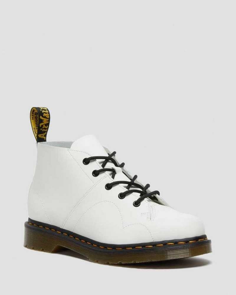 Dr Martens Church Smooth Leather Monkey Boots Ankle Boots White | 42596NGXP