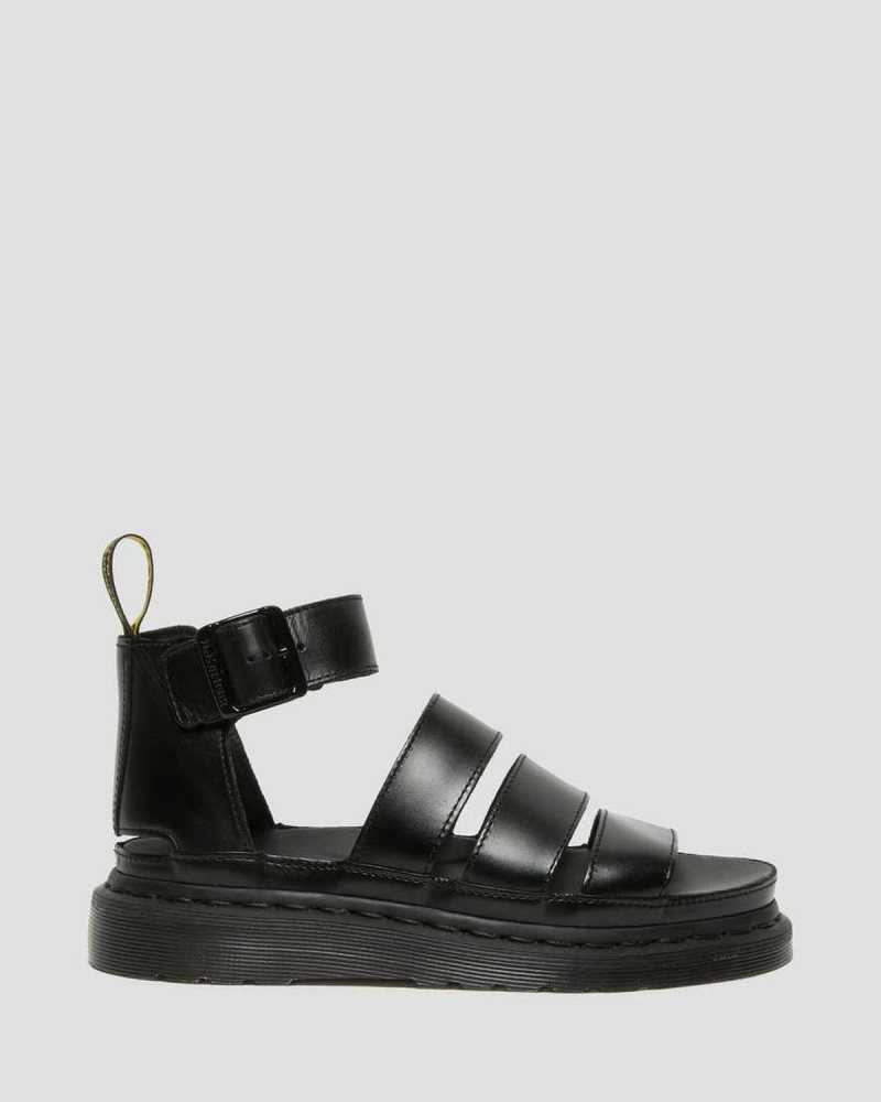 Dr Martens Clarissa II Leather Strap Sandals Gladiator Sandals Black | 93481PTGK