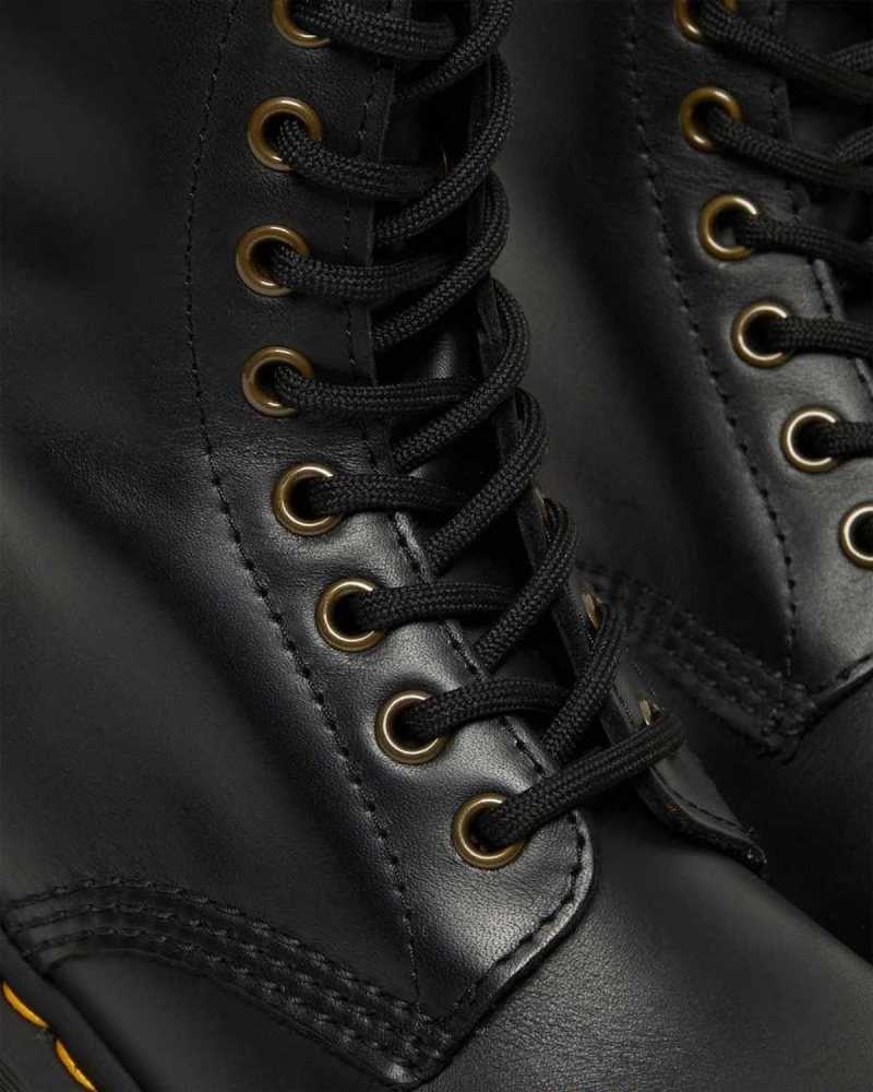 Dr Martens Clemency Leather Heeled Lace Up Boots Heeled Boots Black | 34589ECTF