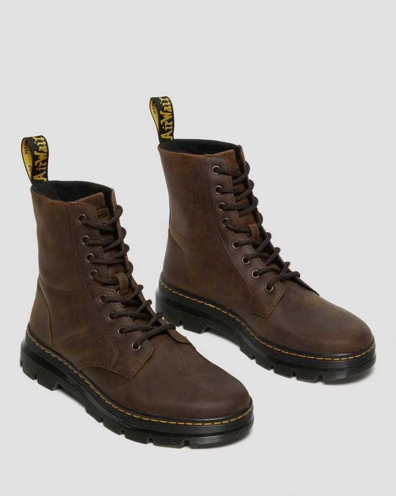 Dr Martens Combs Crazy Horse Leather Casual Boots Ankle Boots Brown | 05713PSCF