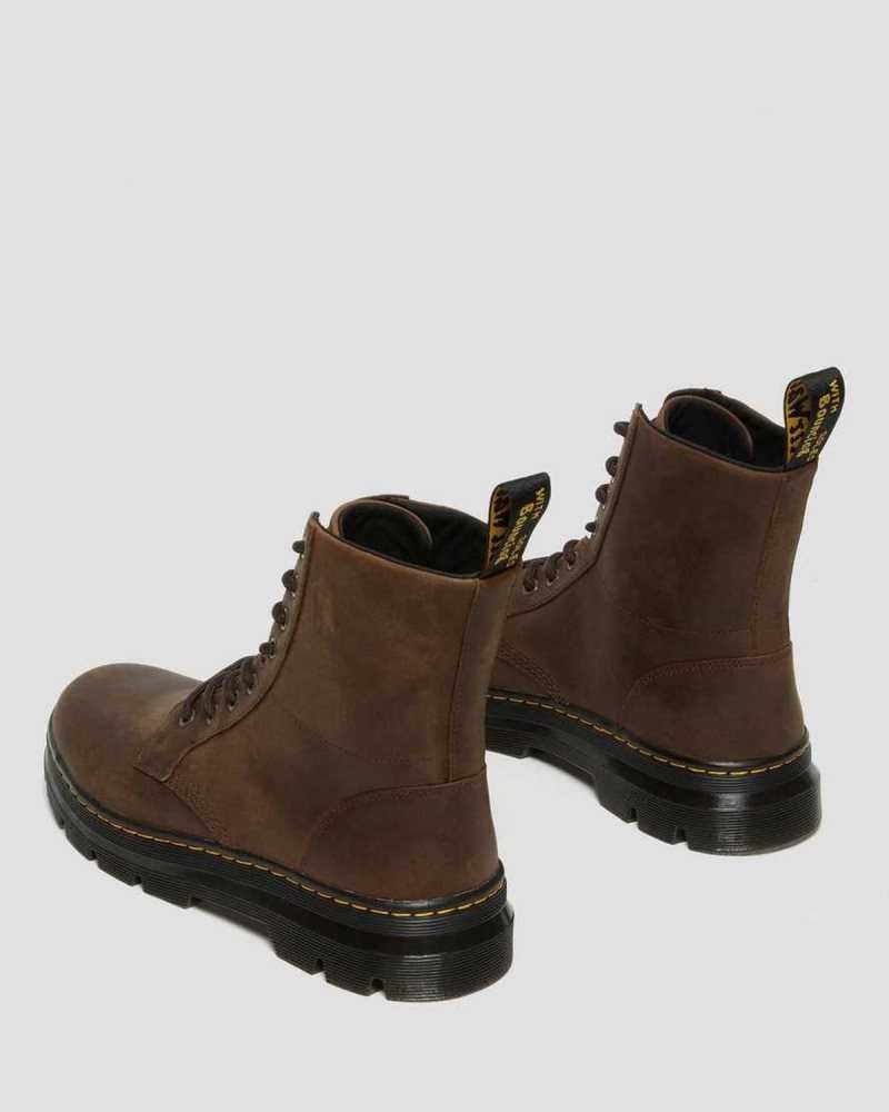 Dr Martens Combs Crazy Horse Leather Casual Boots Ankle Boots Brown | 05713PSCF