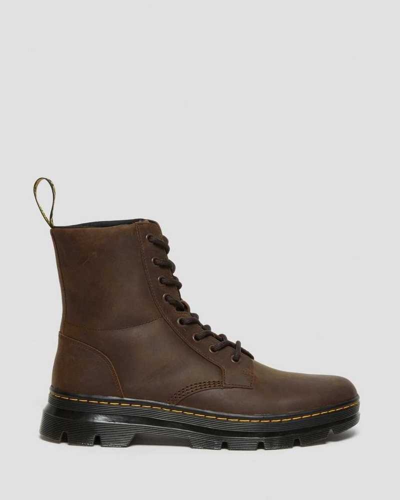 Dr Martens Combs Crazy Horse Leather Casual Boots Ankle Boots Brown | 05713PSCF