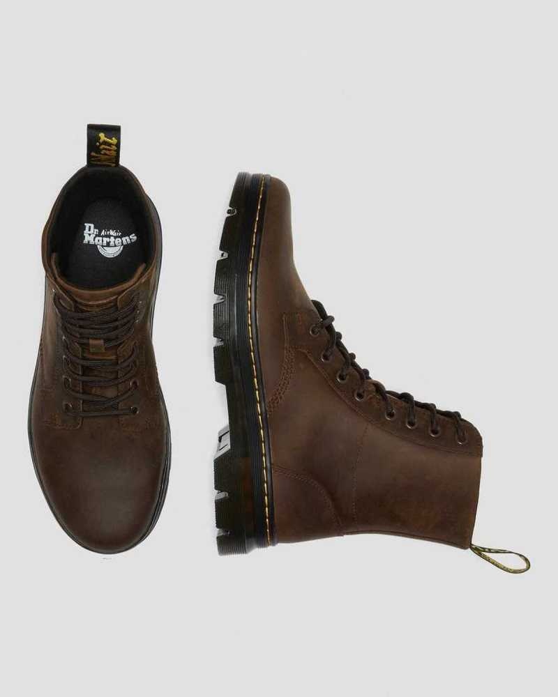 Dr Martens Combs Crazy Horse Leather Casual Boots Ankle Boots Brown | 05713PSCF