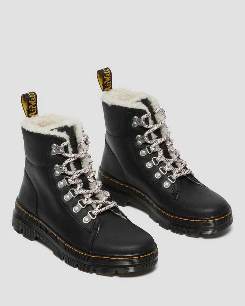 Dr Martens Combs Faux Shearling Lined Casual Boots Casual Boots Black | 86107XCVO