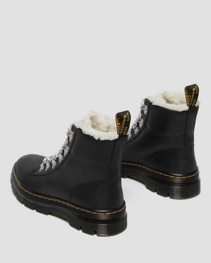 Dr Martens Combs Faux Shearling Lined Casual Boots Casual Boots Black | 86107XCVO