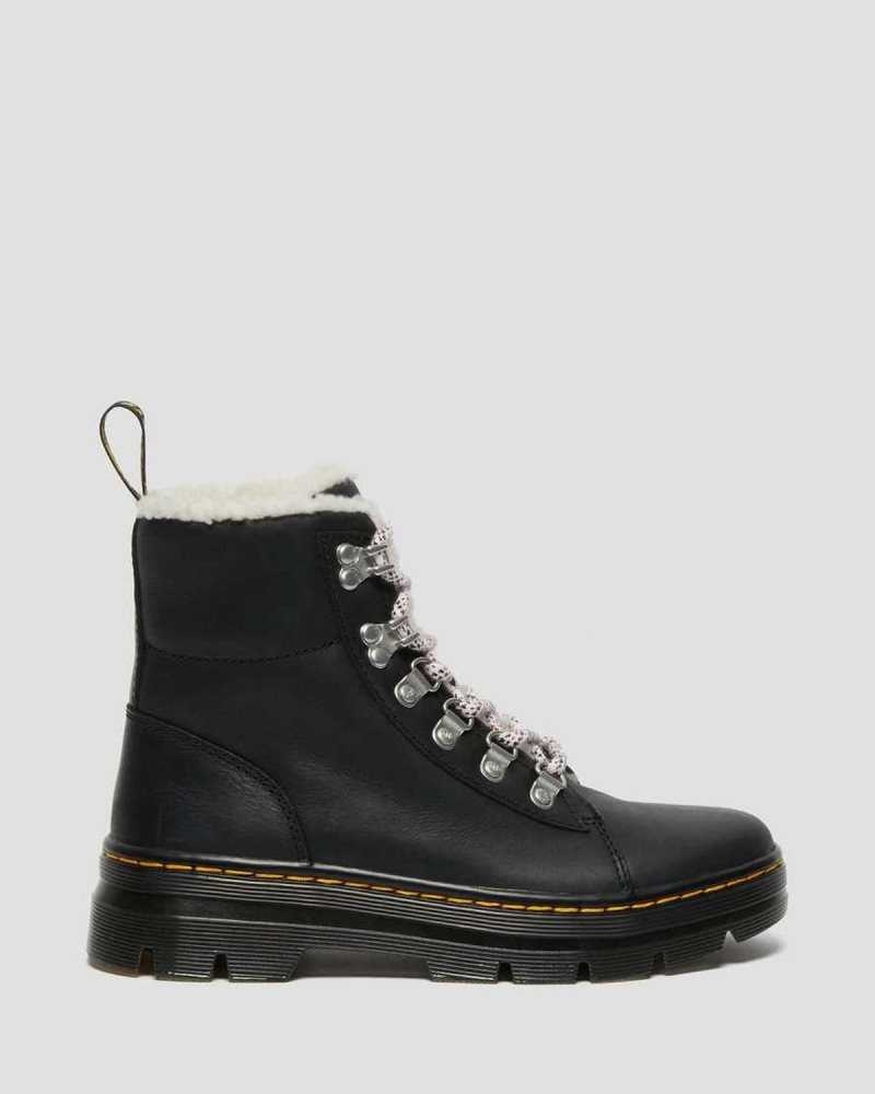 Dr Martens Combs Faux Shearling Lined Casual Boots Casual Boots Black | 86107XCVO