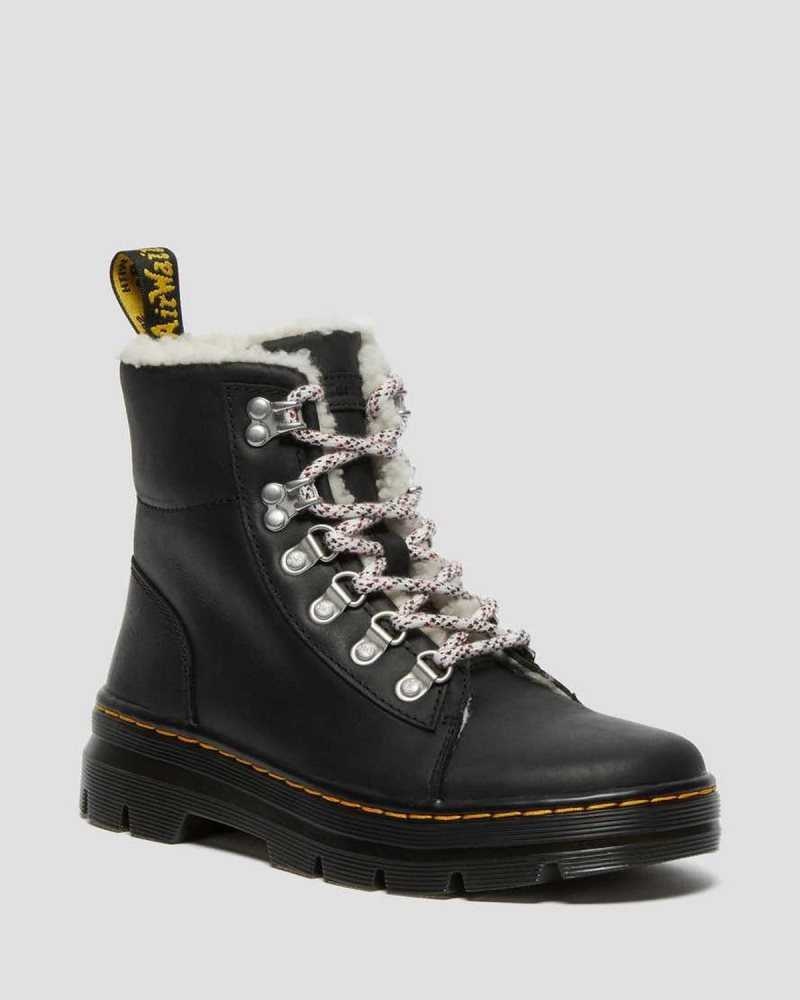 Dr Martens Combs Faux Shearling Lined Casual Boots Casual Boots Black | 86107XCVO