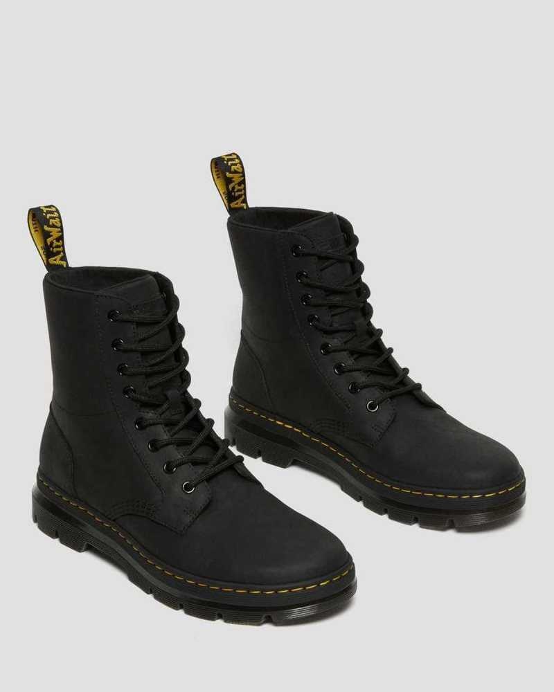 Dr Martens Combs Leather Casual Boots Ankle Boots Black | 91426IEOB